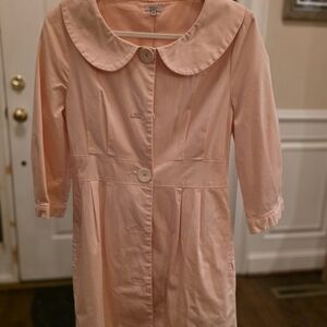 Sashimi Peter Pan Collar Blush Pink Button Front Jacket. Vintage .M